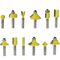 Router Bit Set 12pc Aluminium/glass Case 1/4 Shank